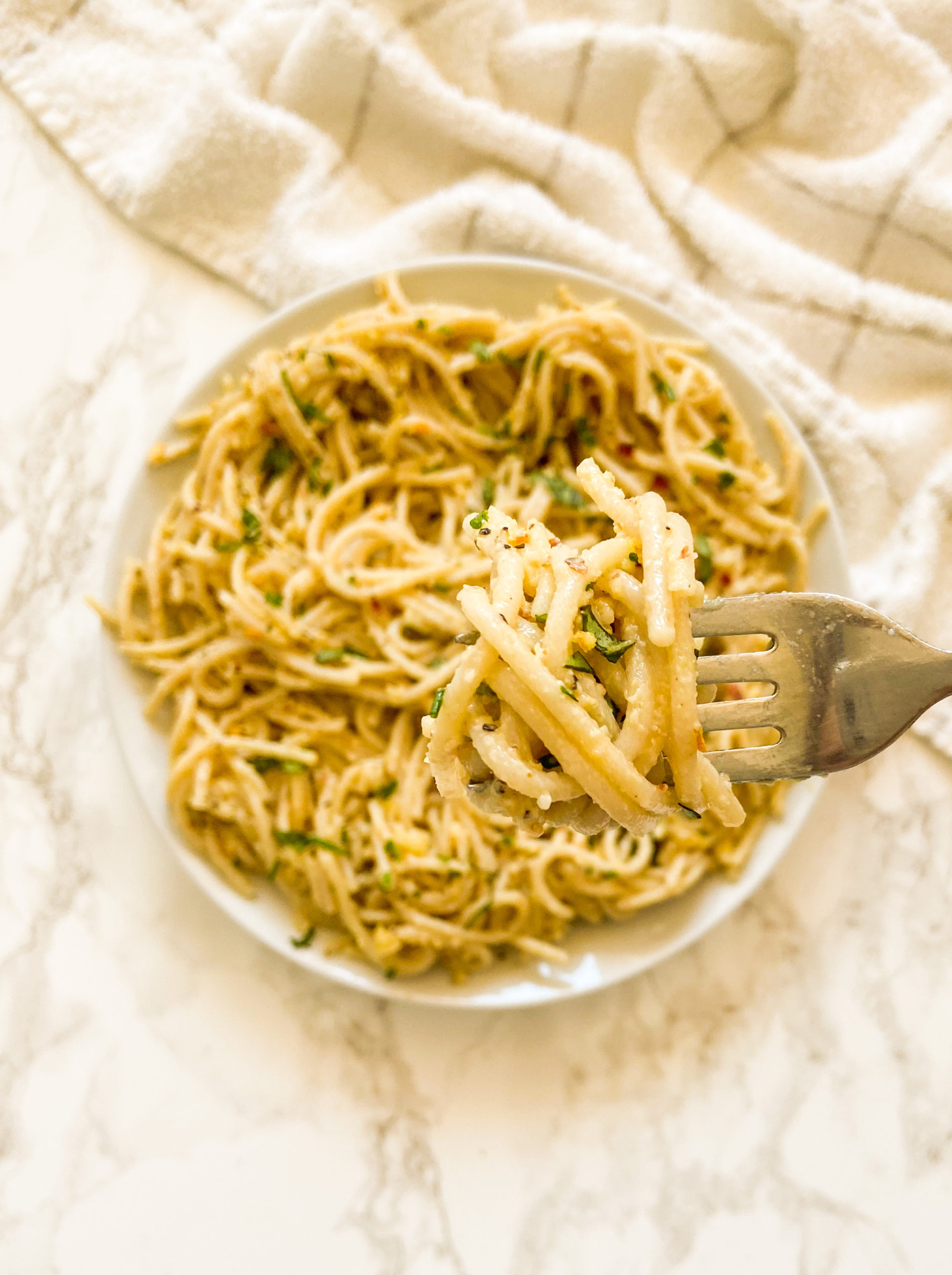 Vegan Spaghetti Aglio E Olio - Live Simply Healthy